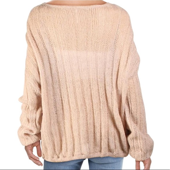 FREE PEOPLE SHEER SWEATER IN FRAPPUCINO - Picture 4 of 6